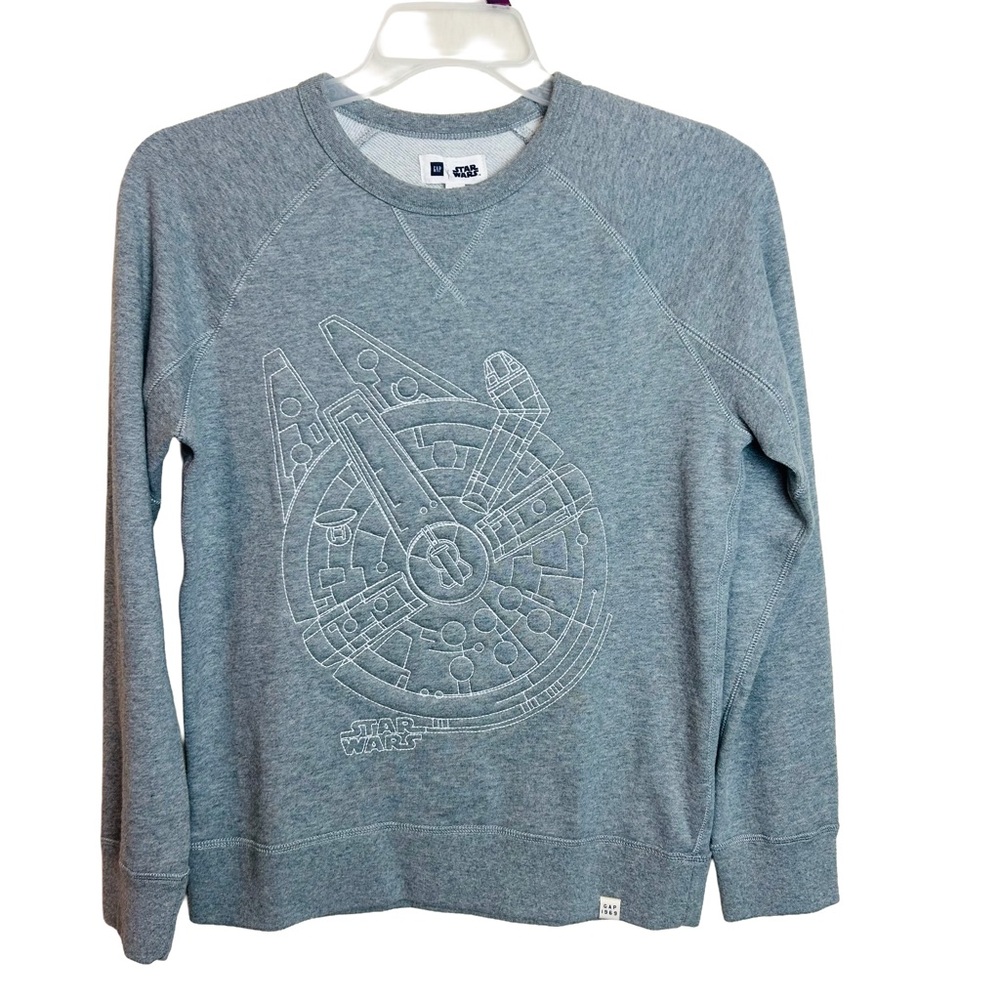 GAP Gray Star Wars Millennium Falcon Embroidered Sweatshirt Size XXL